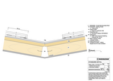 Valley gutter, roof pitch>10°< 30°, soldered lap-lock joint, structured underlay