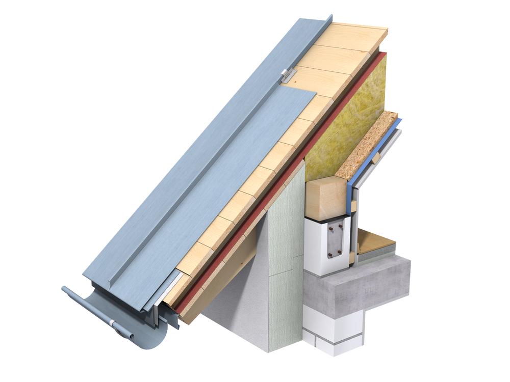 3D Visualisierung der Dachdeckung im Winkelstehfalzsystem